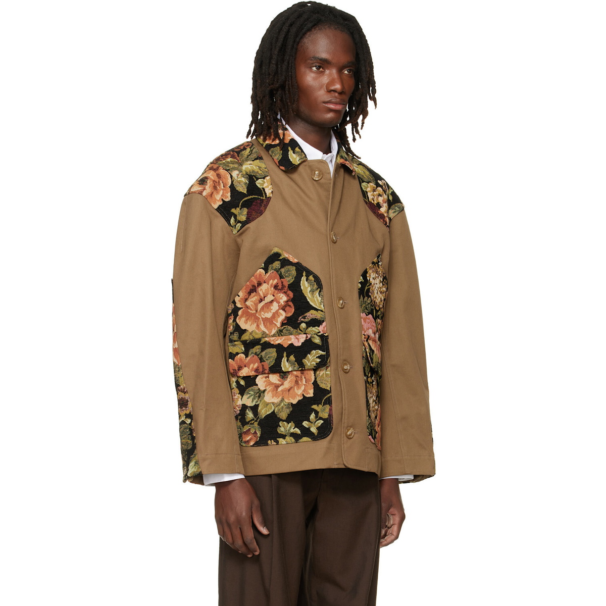 Simone Rocha Khaki Patchwork Workwear Field Jacket