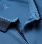 Adidas Sport - Contrast-Tipped Climalite Piqué Tennis Polo Shirt - Blue