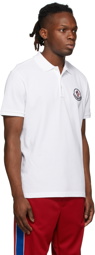 Moncler White Tricolor Logo Polo