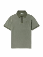 LOEWE - Slim-Fit Logo-Embroidered Distressed Cotton-Piqué Polo Shirt - Green