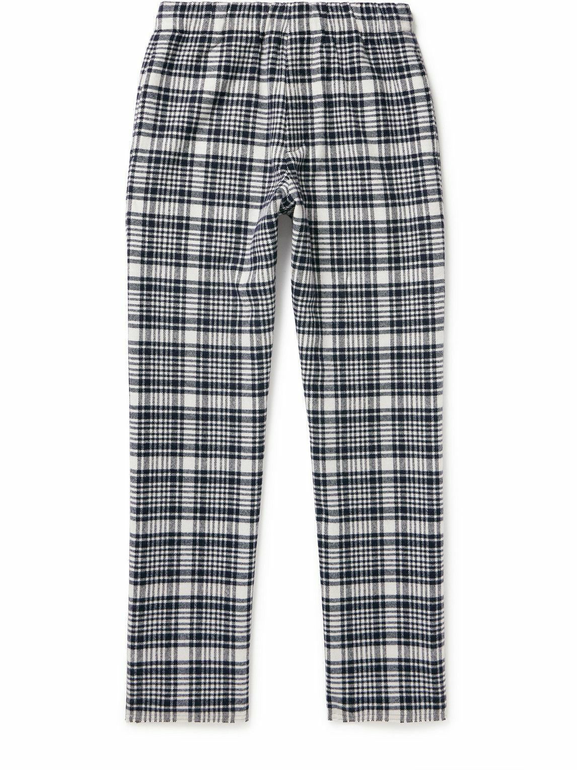 Photo: ZEGNA x The Elder Statesman - Straight-Leg Checked Wool and Oasi Cashmere-Blend Trousers - Blue
