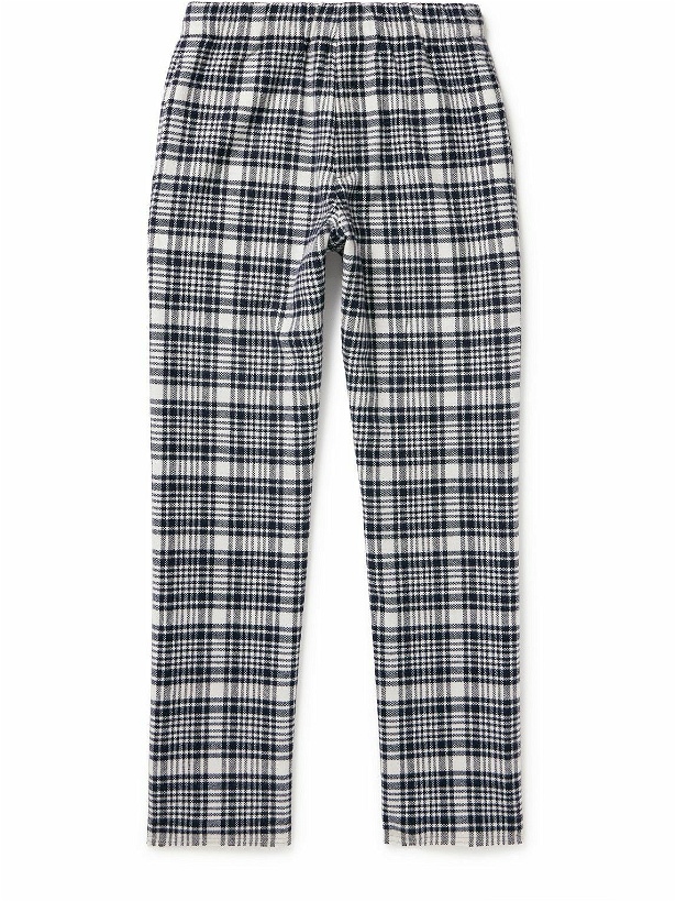 Photo: ZEGNA x The Elder Statesman - Straight-Leg Checked Wool and Oasi Cashmere-Blend Trousers - Blue