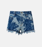 Loewe Paula's Ibiza frayed printed denim shorts