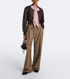 Ralph Lauren Collection Noland cropped leather bomber jacket