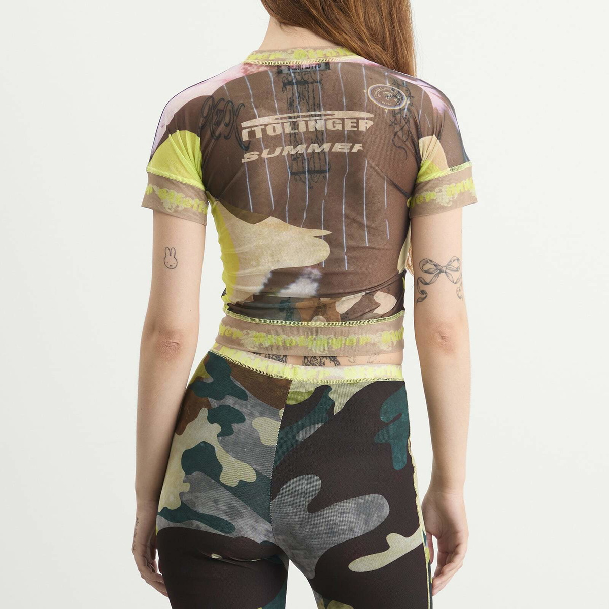 Ottolinger Women's Mesh Otto T-Shirt in Morph Camo