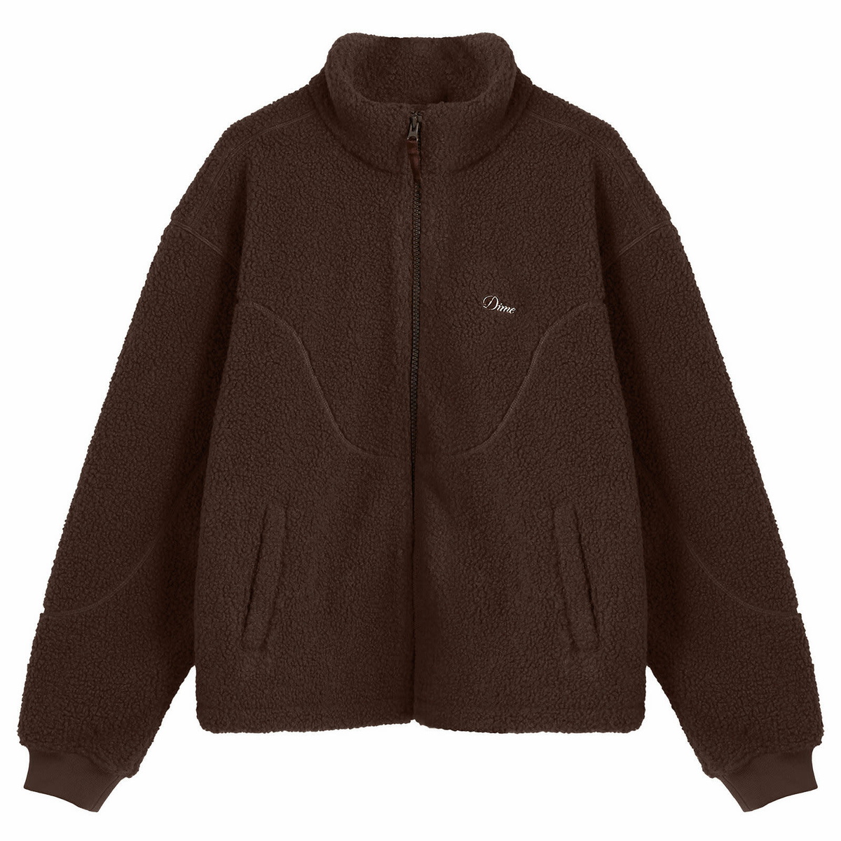 Dime Men's Polar Fleece Sherpa Zip Jacket in Brown