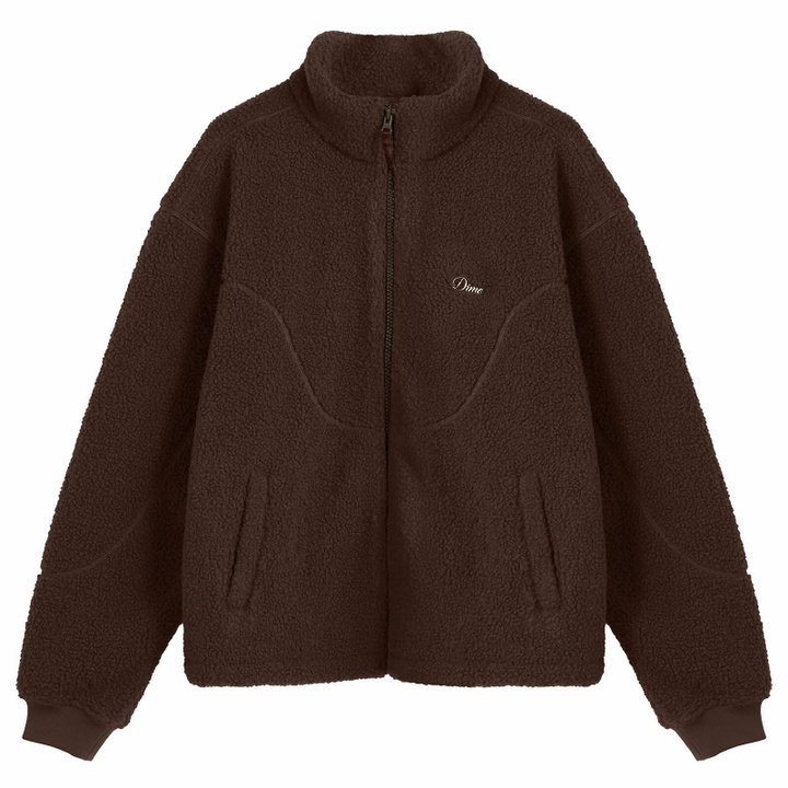 Photo: Dime Men's Polar Fleece Sherpa Zip Jacket in Brown
