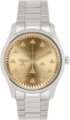 Gucci Silver & Gold Bee G-Timeless Watch