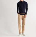 John Smedley - Prospect Striped Merino Wool Polo Shirt - Blue