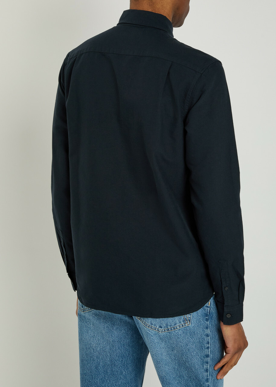 Fred Perry Oxford Logo-embroidered Cotton Shirt Navy