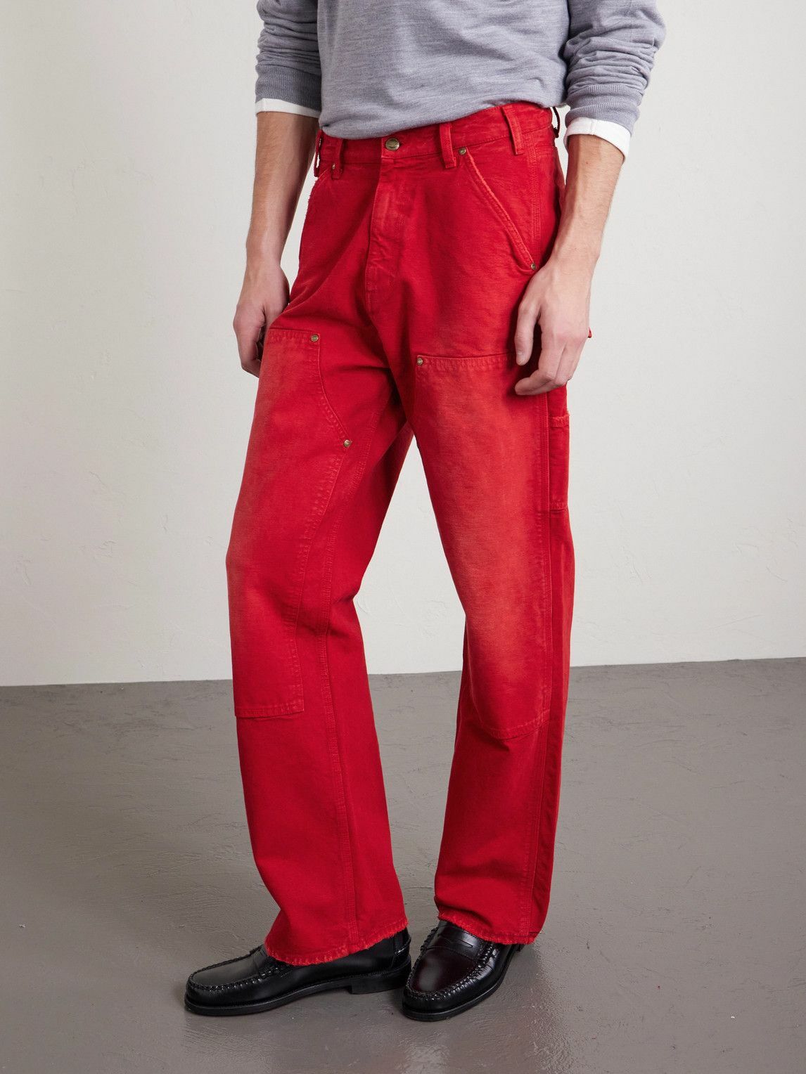 Cherry Los Angeles - Wide-Leg Cotton-Canvas Trousers - Red