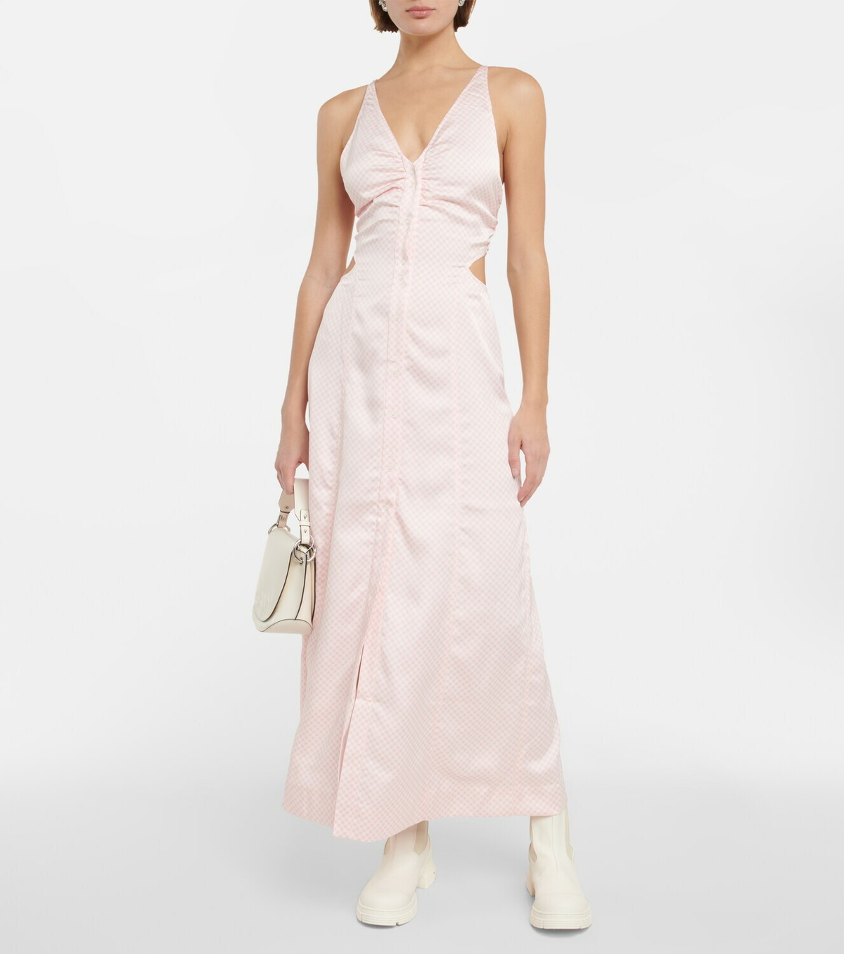 Ganni - Gingham halterneck maxi dress GANNI