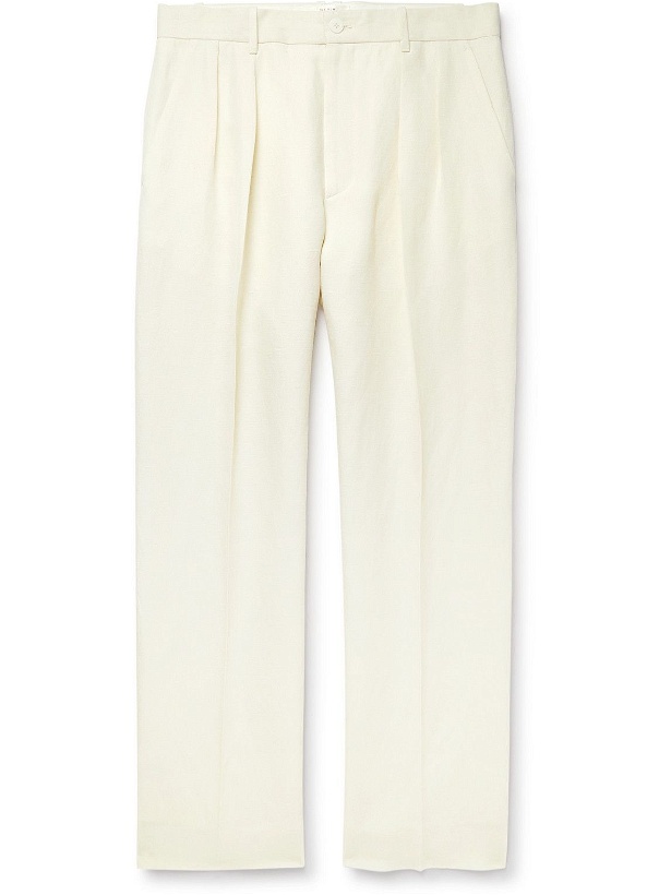 Photo: The Row - Carl Wide-Leg Pleated Cashmere and Linen-Blend Twill Trousers - Neutrals