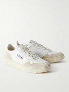 Autry - Medalist Two-Tone Suede-Trimmed Leather Sneakers - White