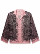 Acne Studios - Sowen Camp-Collar Printed Satin Shirt - Pink