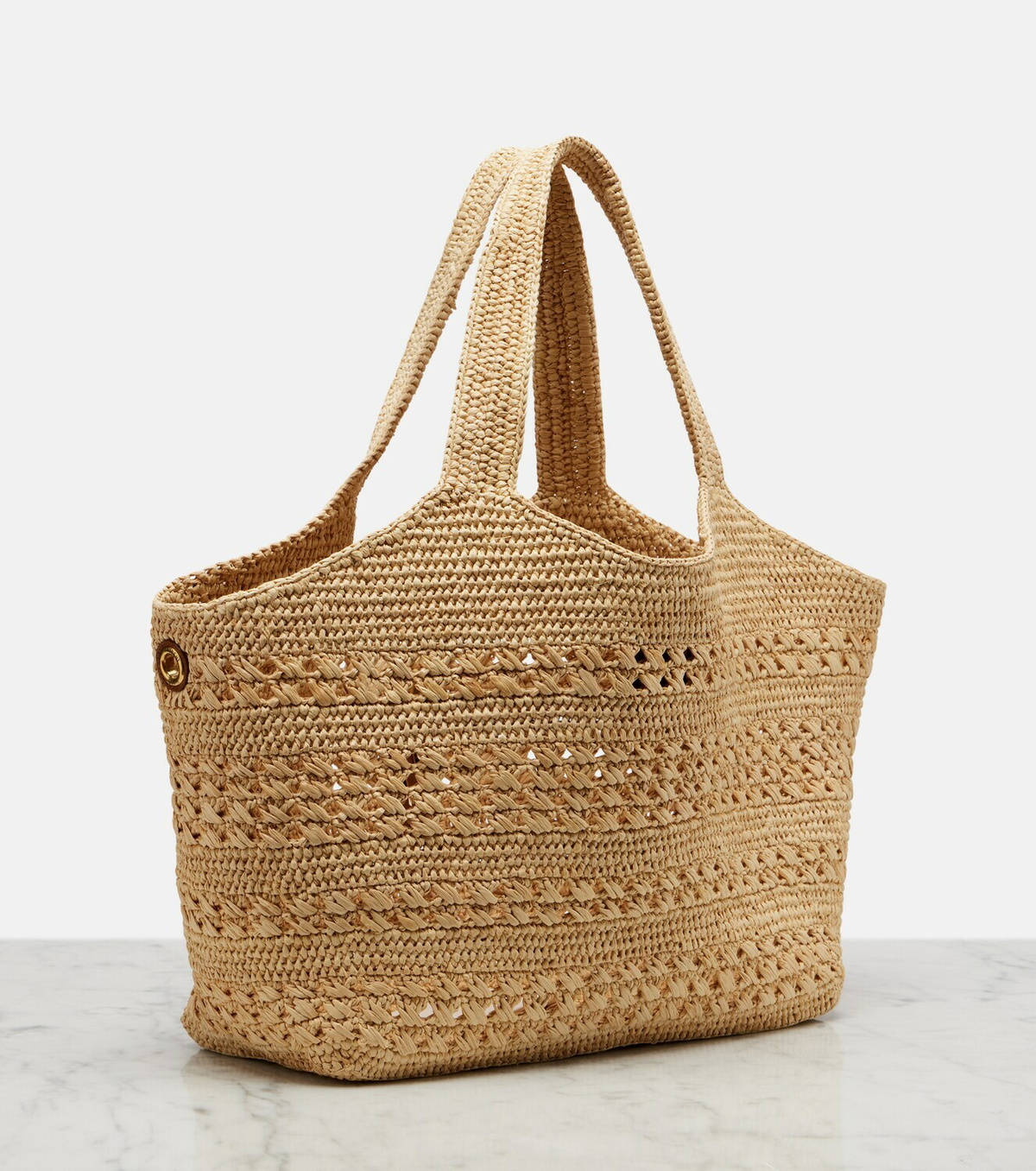 Saint Laurent Icare Medium raffia tote bag
