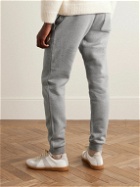 Moncler - Slim-Fit Tapered Logo-Appliquéd Cotton-Jersey Sweatpants - Gray