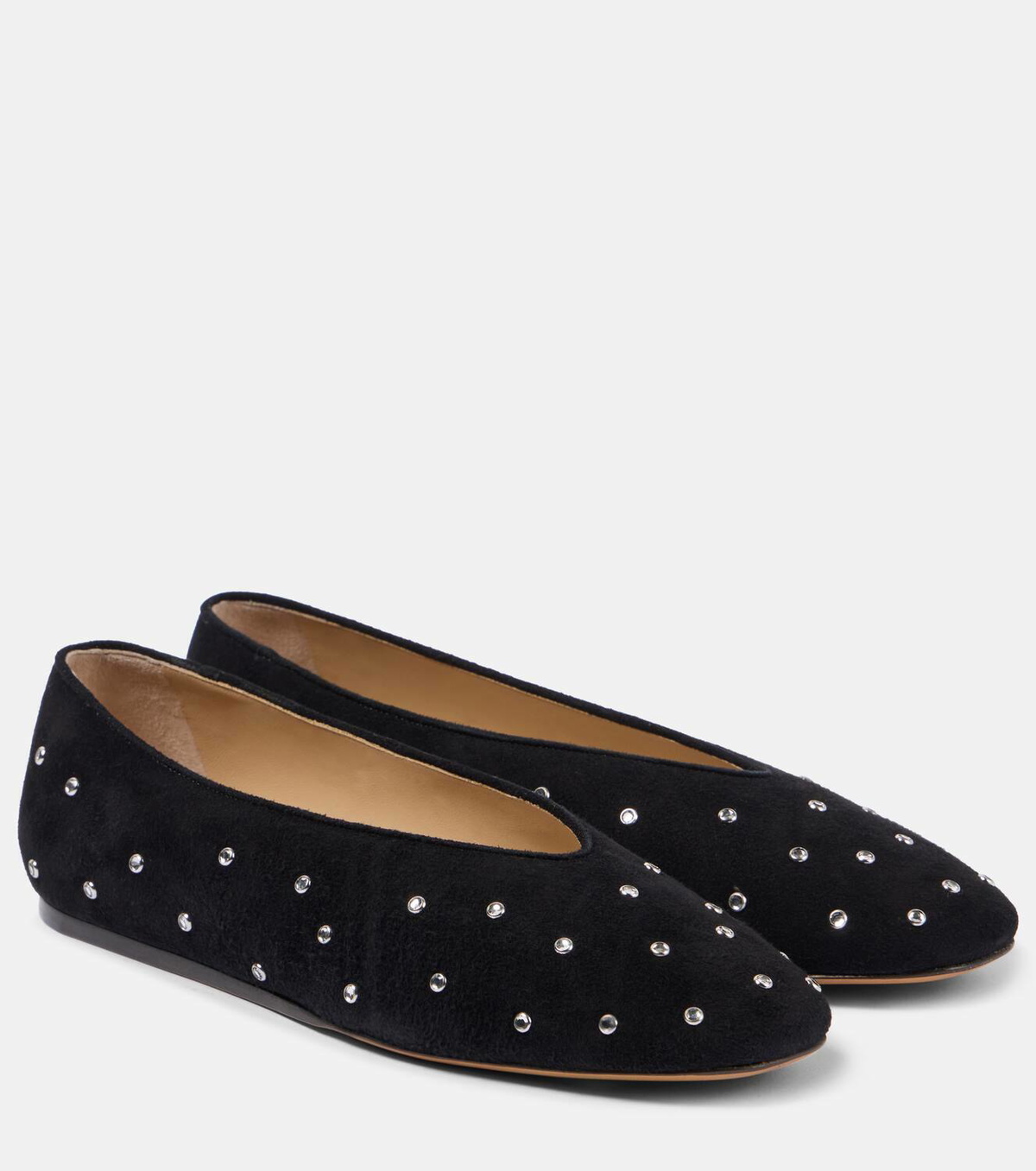Le Monde Béryl Regency crystal-embellished suede mules
