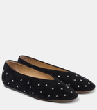 Le Monde Béryl Regency crystal-embellished suede mules