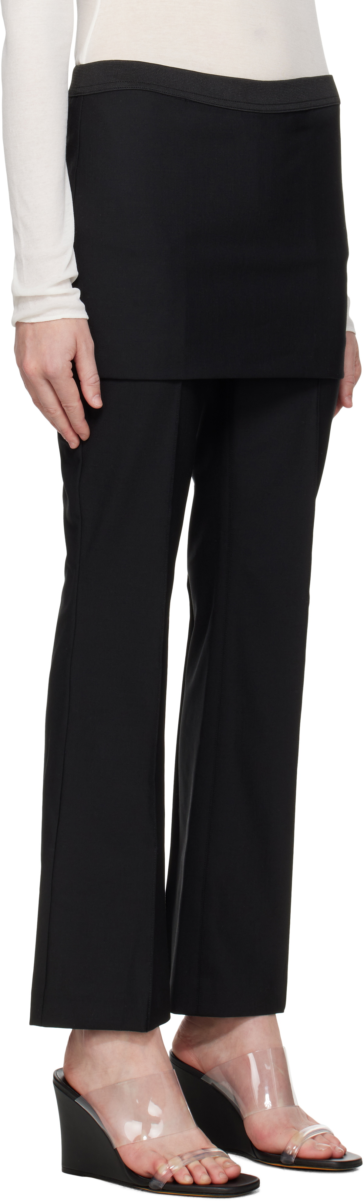 The Garment Black Noah Crop Skirt Trousers