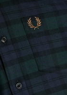 Fred Perry Blackwatch Tartan Flannel Shirt Navy