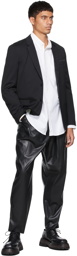 N.Hoolywood Black Synthetic Leather Pants