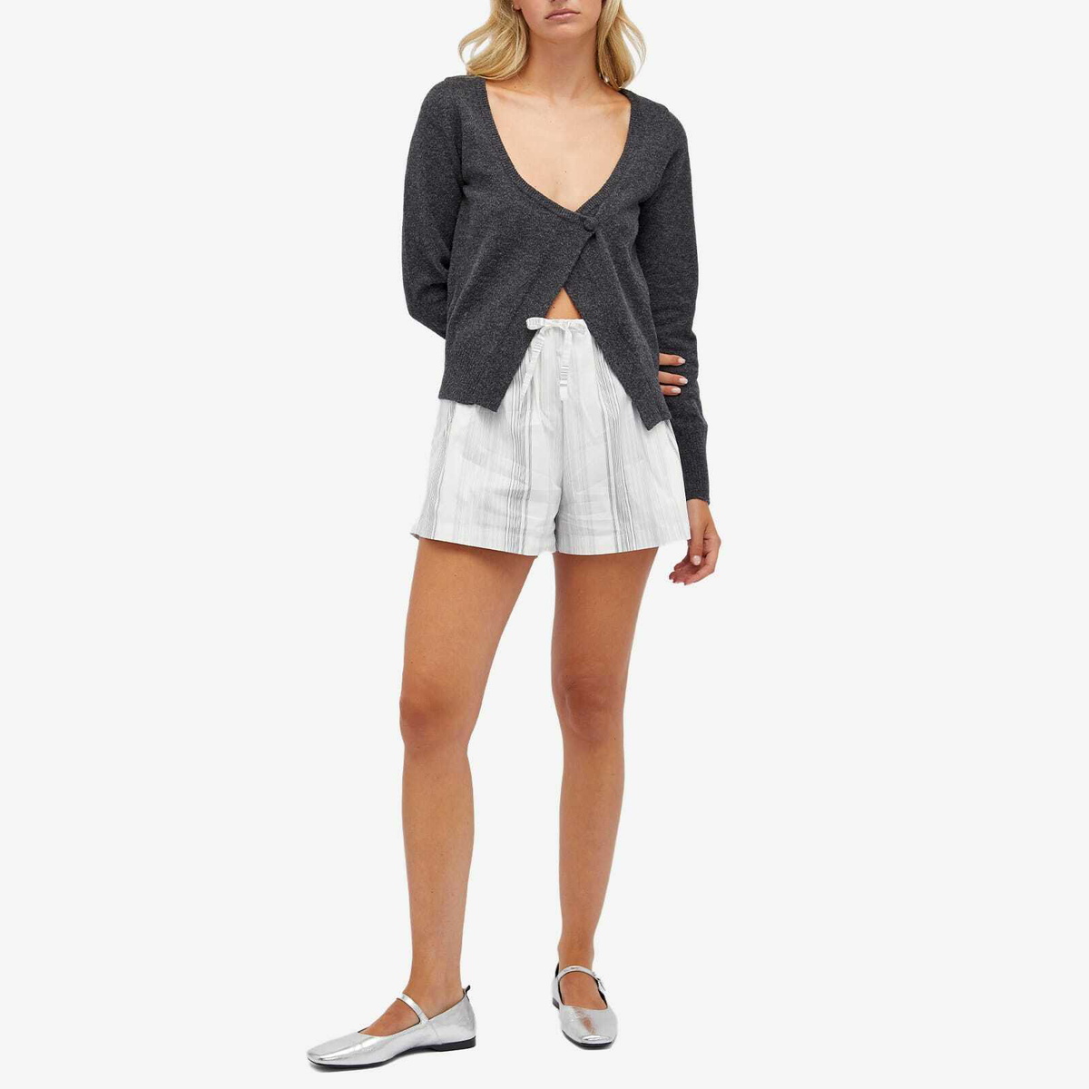 Faithfull The Brand Women's En Vau Short in Soft Blue Stripe