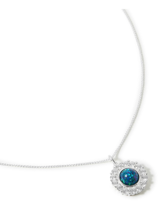 Photo: Hatton Labs - Daisy Recycled Sterling Silver, Crystal and Opal Pendant Necklace