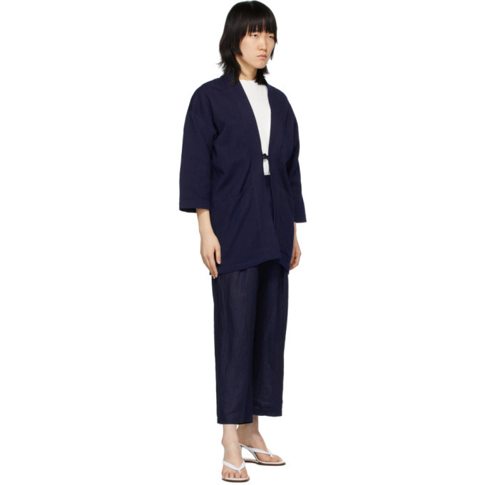 Blue Blue Japan Indigo Linen One-Tuck Trousers