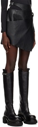 HELIOT EMIL Black Especial Leather Miniskirt