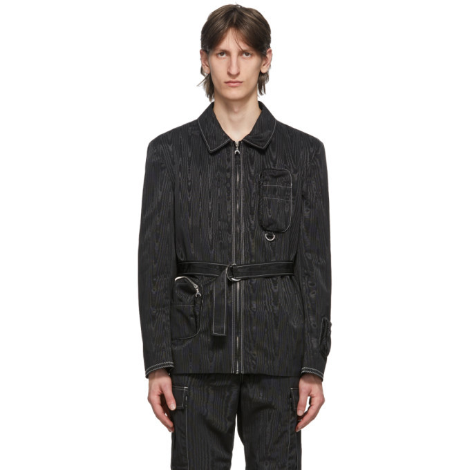 Marine Serre Black Moire Multi Pocket Jacket