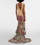 Là Fuori Botanical Symphone embellished gown