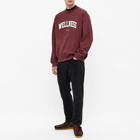 Sporty & Rich Men's Wellness Ivy Crew Sweat in Merlot/White