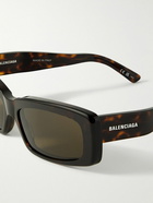 Balenciaga - Rectangular-Frame Tortoiseshell Acetate Sunglasses