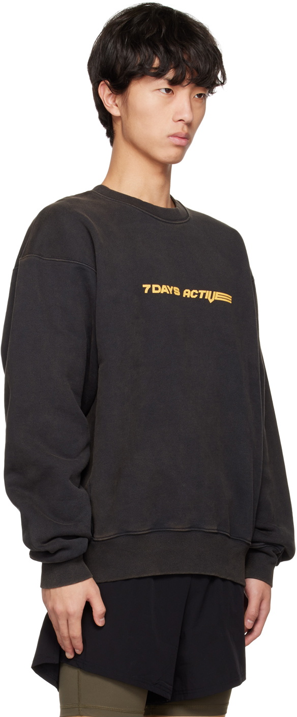 7 DAYS Active Black Crewneck Sweatshirt