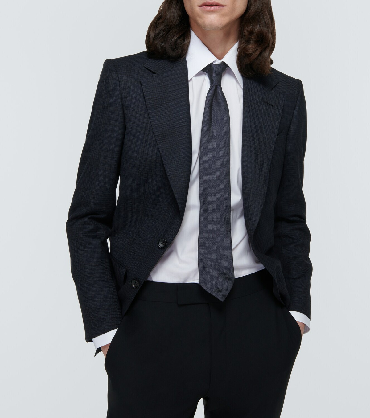 【関税＆送料込み】Tom Ford Black Tie With Rear Tie Closure Tom Ford Black Tie With Rear Tie Closure In Silk Man