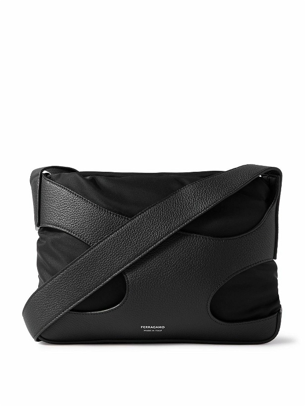 Photo: FERRAGAMO - Cut Out Full-Grain Leather and Shell Messenger Bag