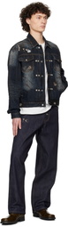 Thug Club Blue Burn Down Denim Jacket