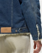 Ami Paris Trucker Jacket Lined With Synthetic Fur Blue - Mens - Denim Jackets