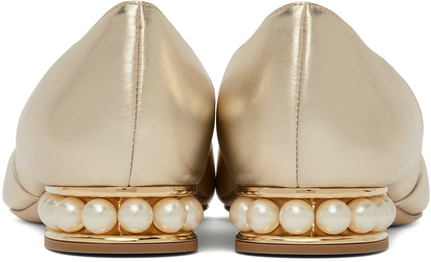 Nicholas Kirkwood Gold Casati D’Orsay Ballerina Flats