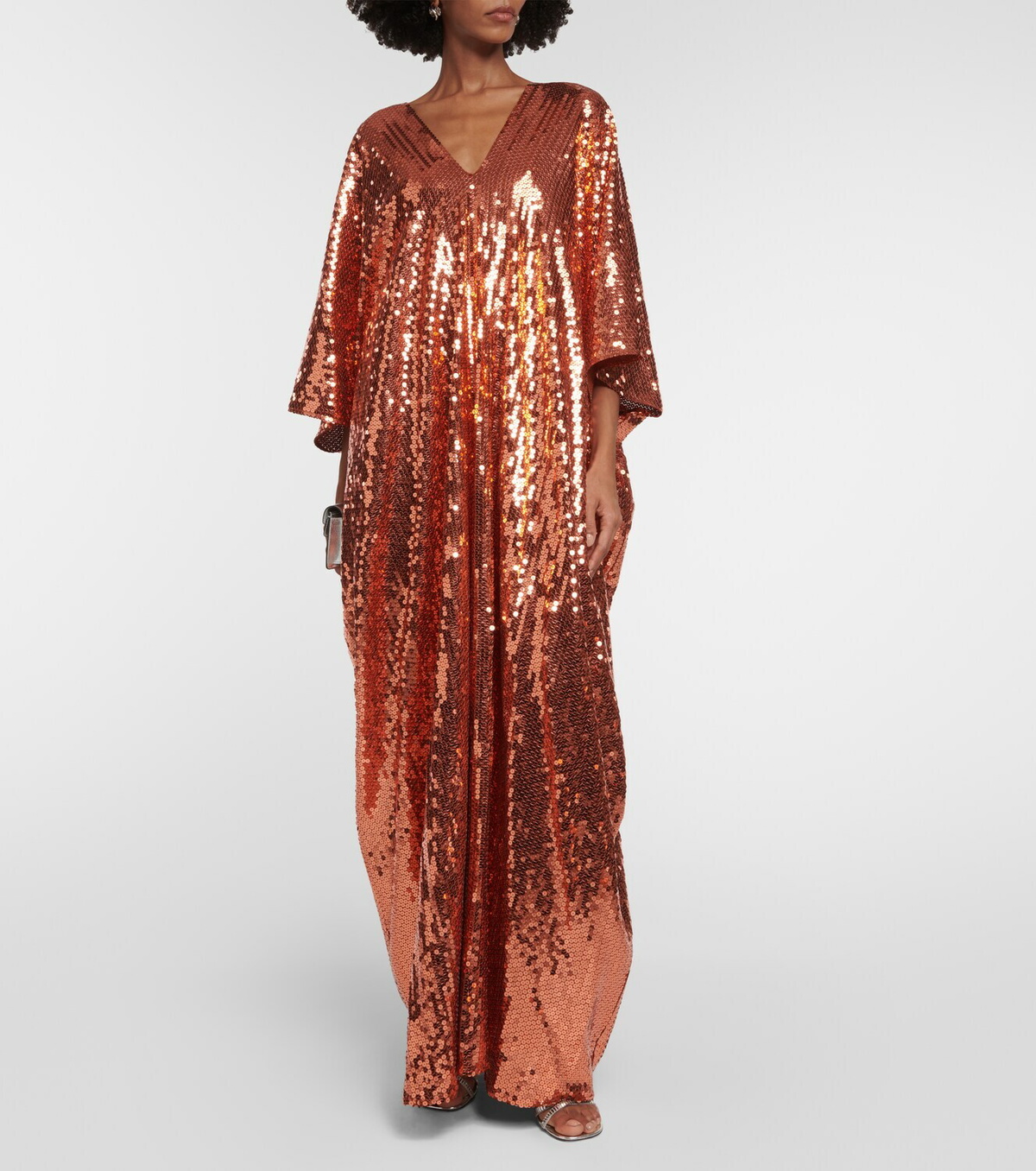 slim fit dress slacks Gold Sequin Evening Kaftan Dress main image 0