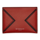 Givenchy Red V Shape Cut Card Holder