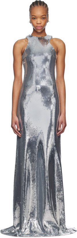 Photo: Mônot Silver Tank Top Sequin Maxi Dress