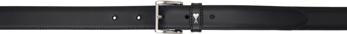 AMI Paris Black Leather Paris Paris Belt