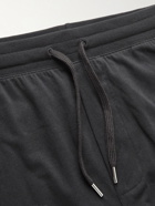 Paul Smith - Tapered Striped Grosgrain-Trimmed Cotton-Jersey Sweatpants - Black