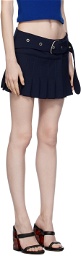 Off-White Navy Belted Mini Skirt