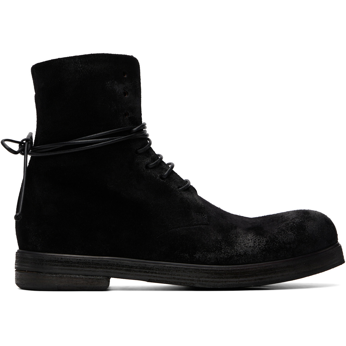 Marsèll Black Zucca Zeppa Leather Combat Boots