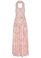 Needle & Thread Dream Garland Embellished Scarf-effect Gown Light Pink
