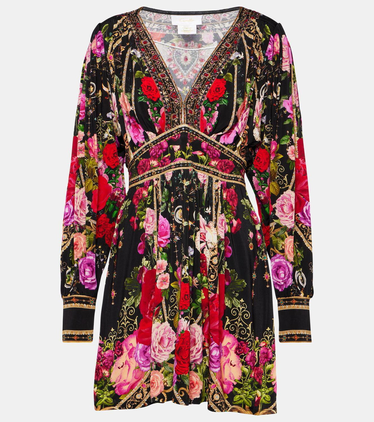 Camilla Embellished floral jersey minidress Camilla