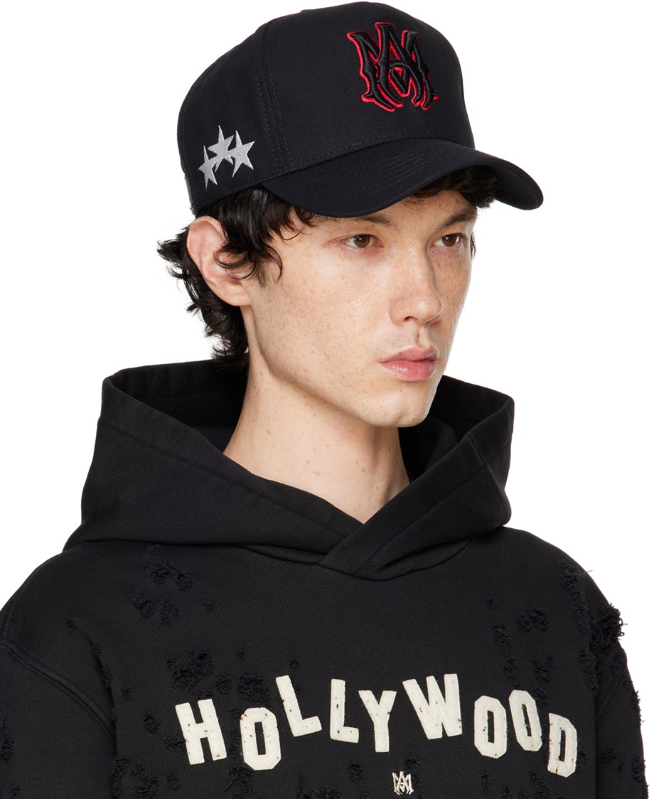 AMIRI Black & Red Stars 'MA' Canvas Cap Amiri